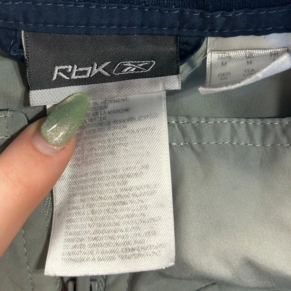 Reebok Windbreaker Jacket Womens Small Gray Full Zip Lightweight Athletic Travel